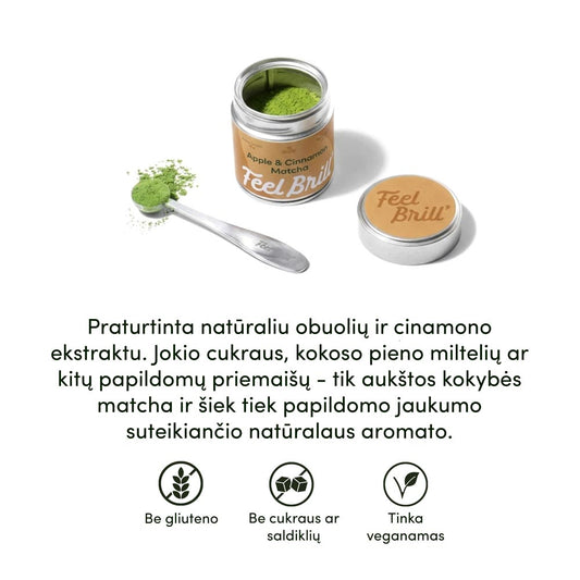 Matcha su obuoliais ir cinamonu
