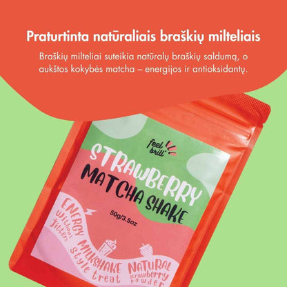 Matcha kokteilis su braškėmis